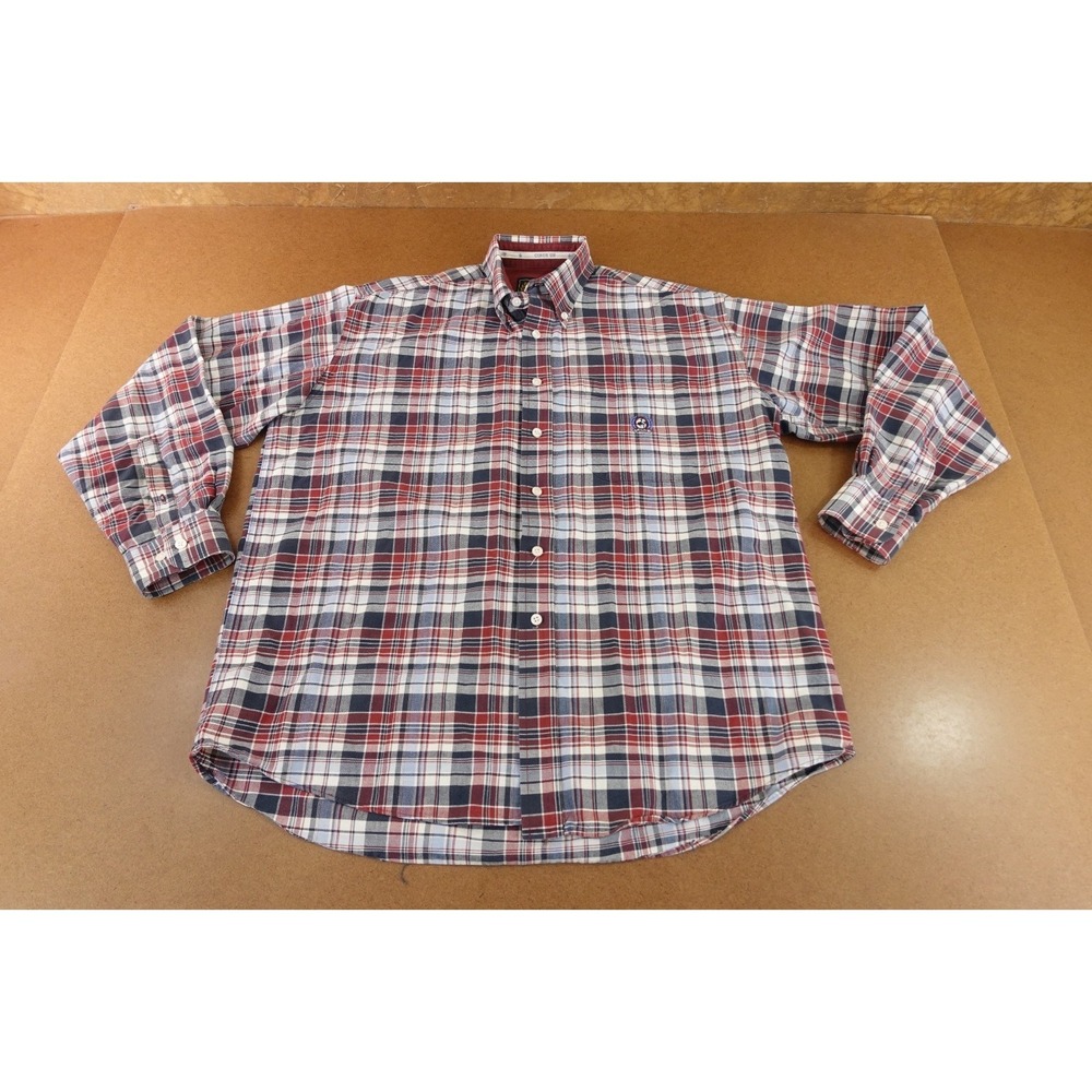 Cinch Mens Large Multicolor Plaid Classic Pocket Long Sleeve Button Down Shirt